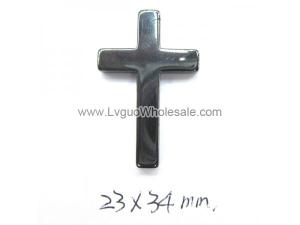 Hematite Latin Cross Pendant  23x34mm